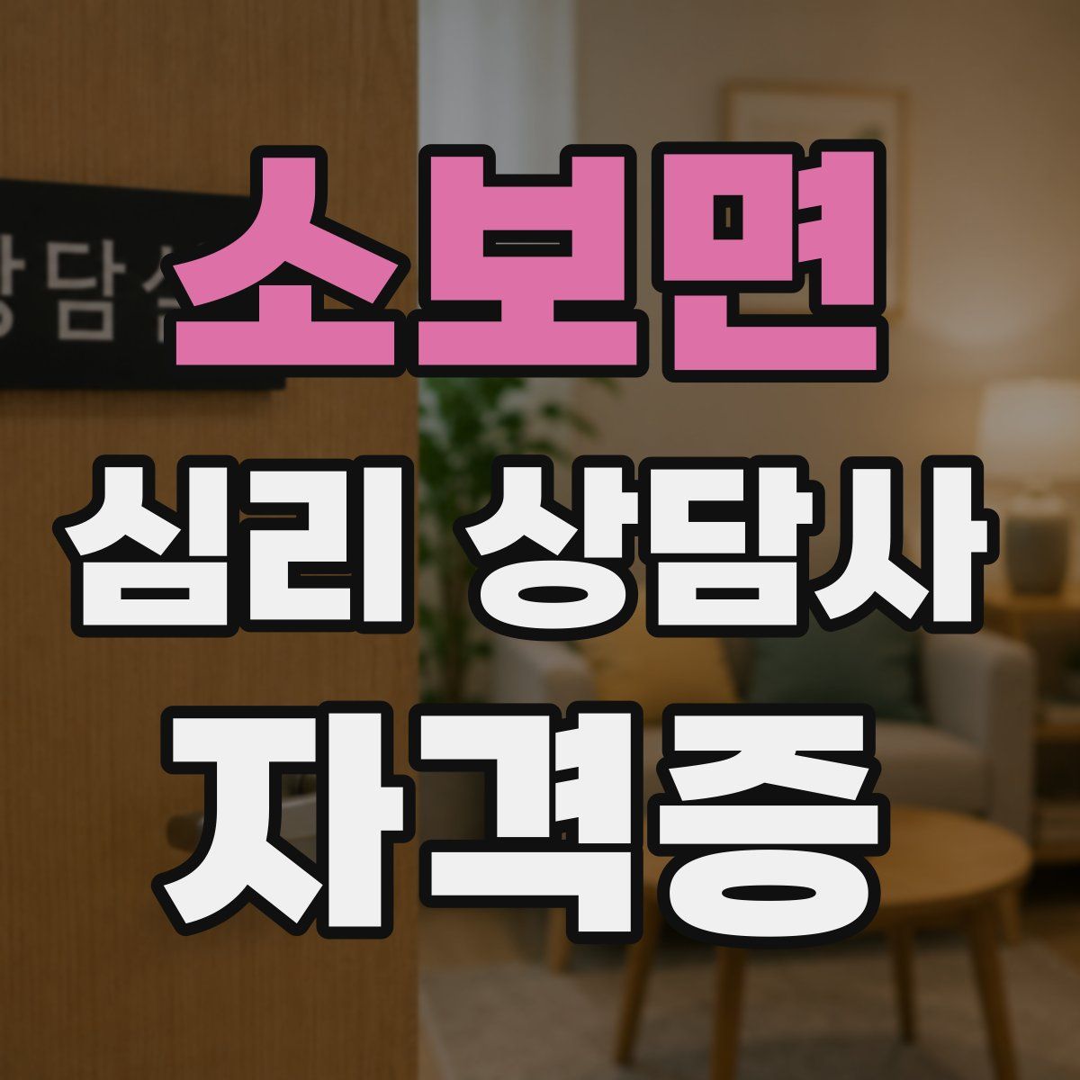 소보면 심리 상담사 자격증