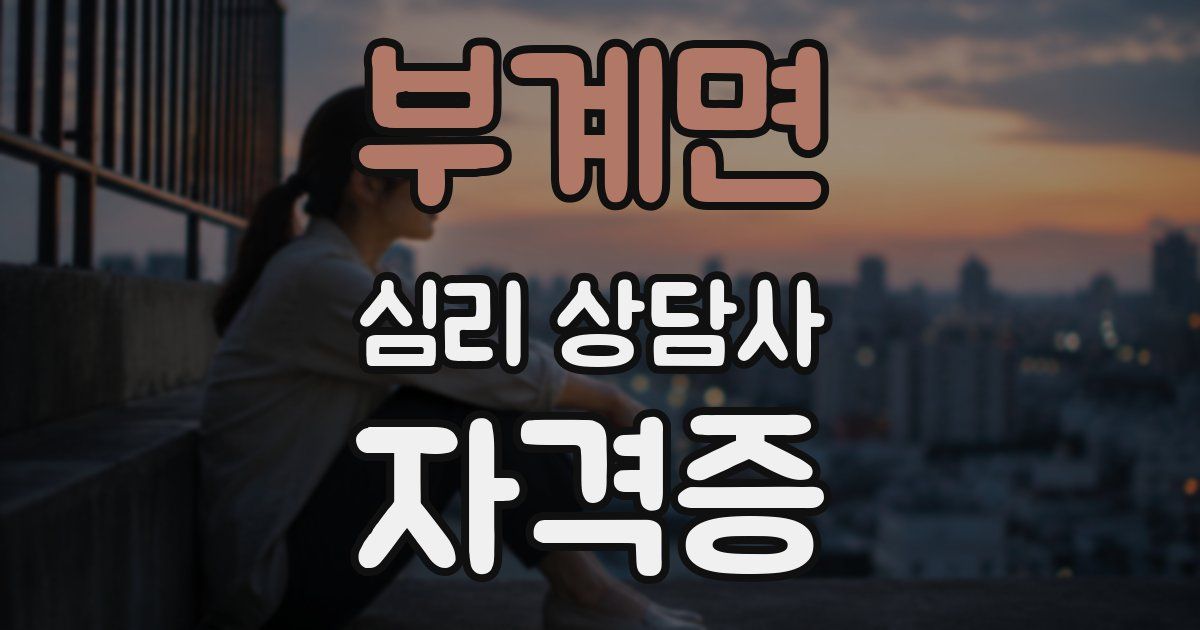부계면 심리 상담사 자격증