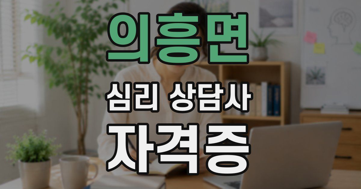 의흥면 심리 상담사 자격증