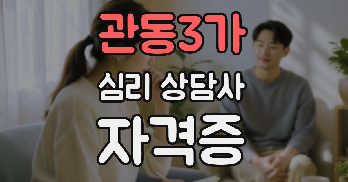 관동3가 심리 상담사 자격증