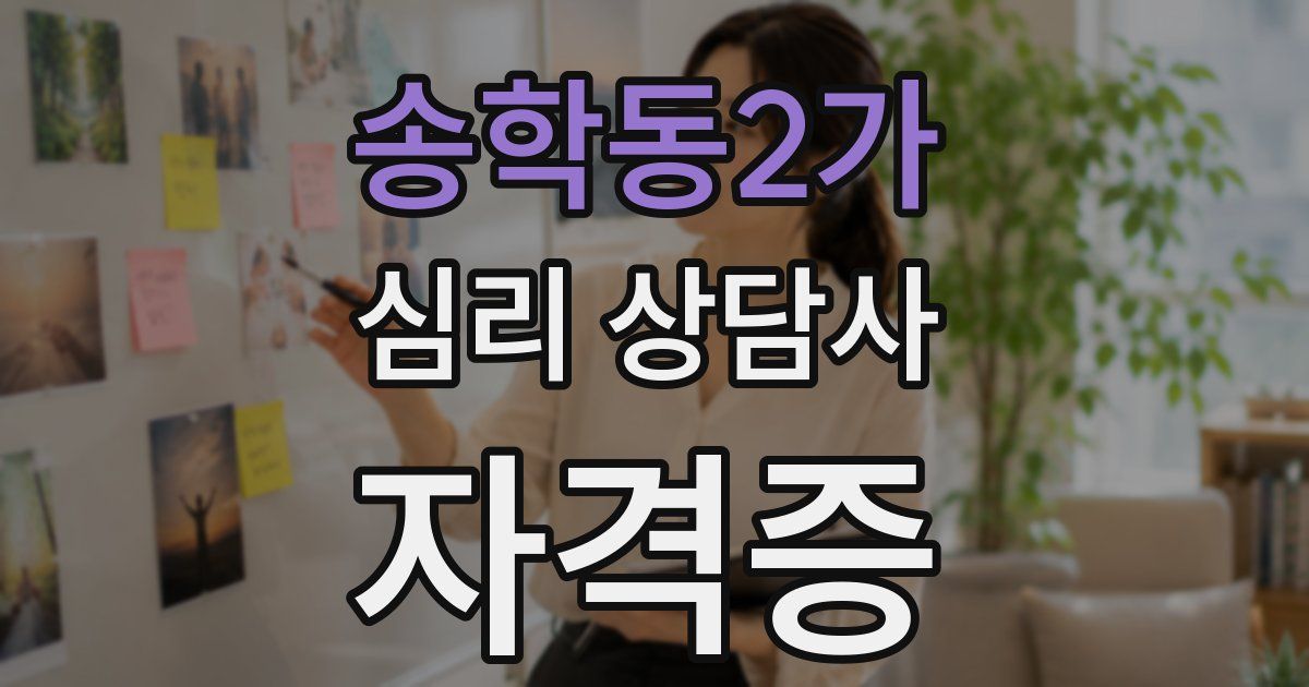 송학동2가 심리 상담사 자격증