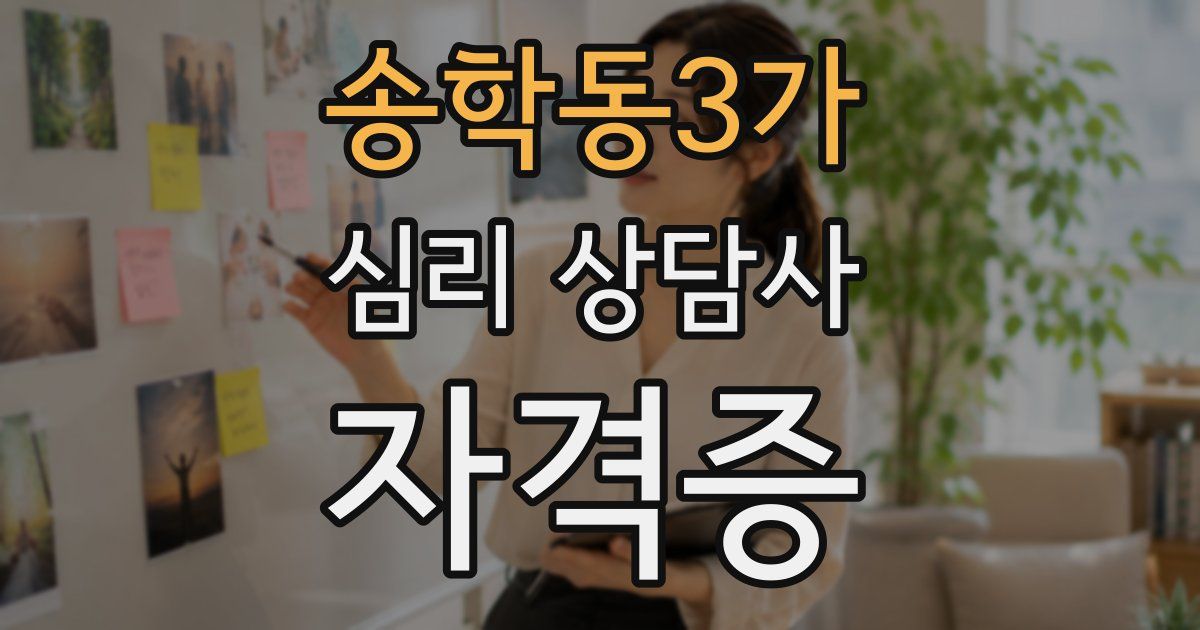 송학동3가 심리 상담사 자격증