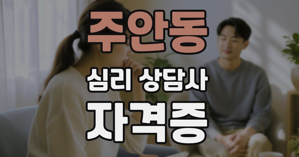 주안동 심리 상담사 자격증