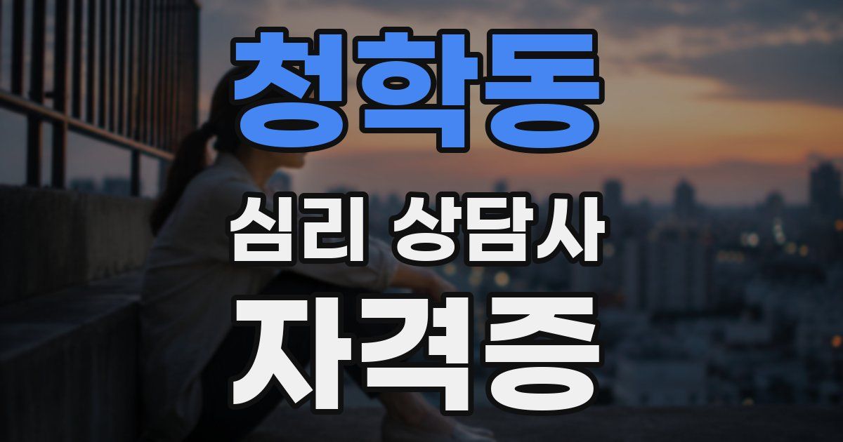 청학동 심리 상담사 자격증