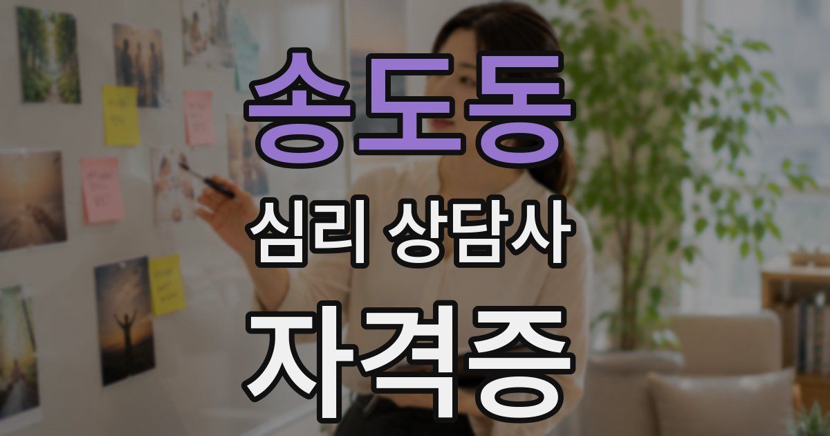 송도동 심리 상담사 자격증