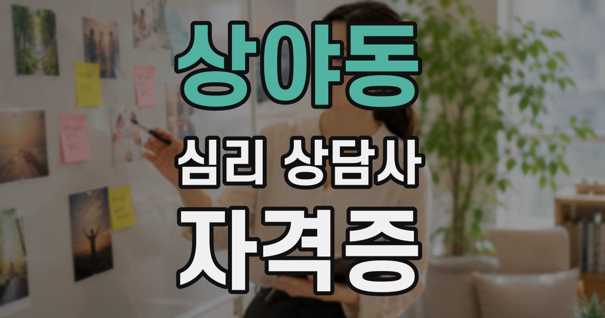 상야동 심리 상담사 자격증
