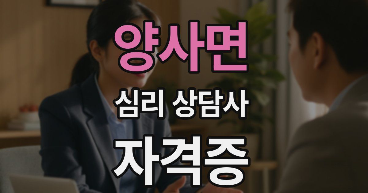 양사면 심리 상담사 자격증