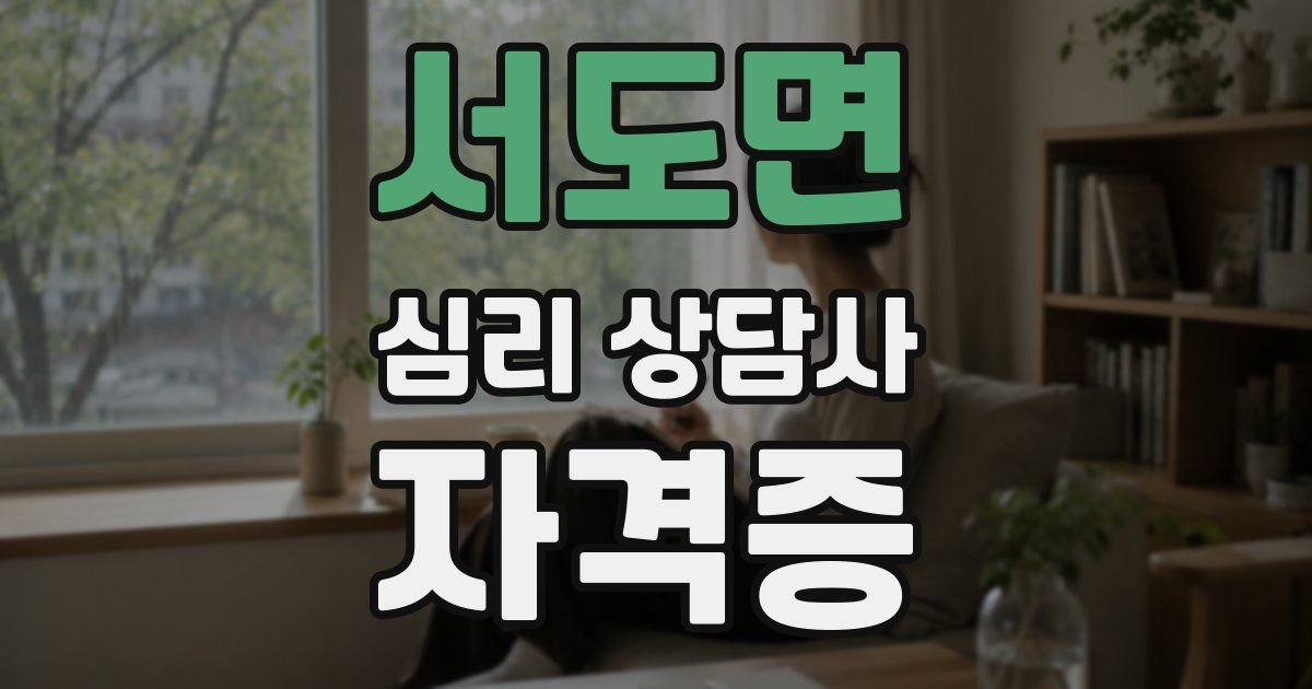 서도면 심리 상담사 자격증