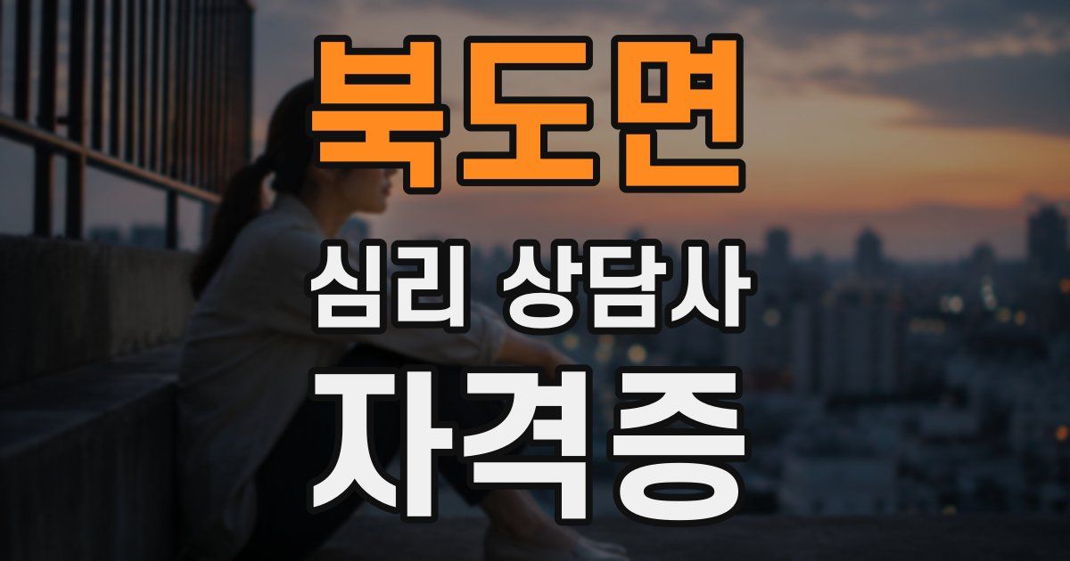 북도면 심리 상담사 자격증