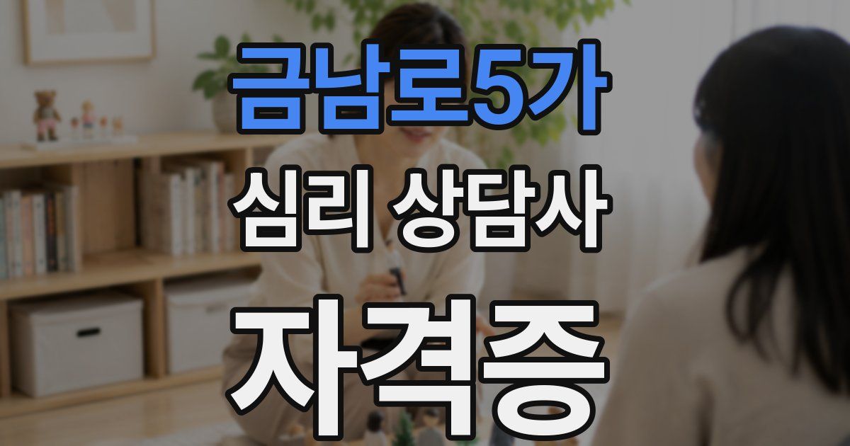 금남로5가 심리 상담사 자격증