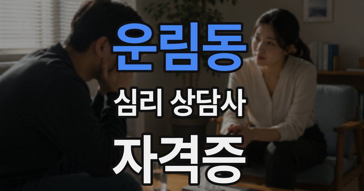 운림동 심리 상담사 자격증
