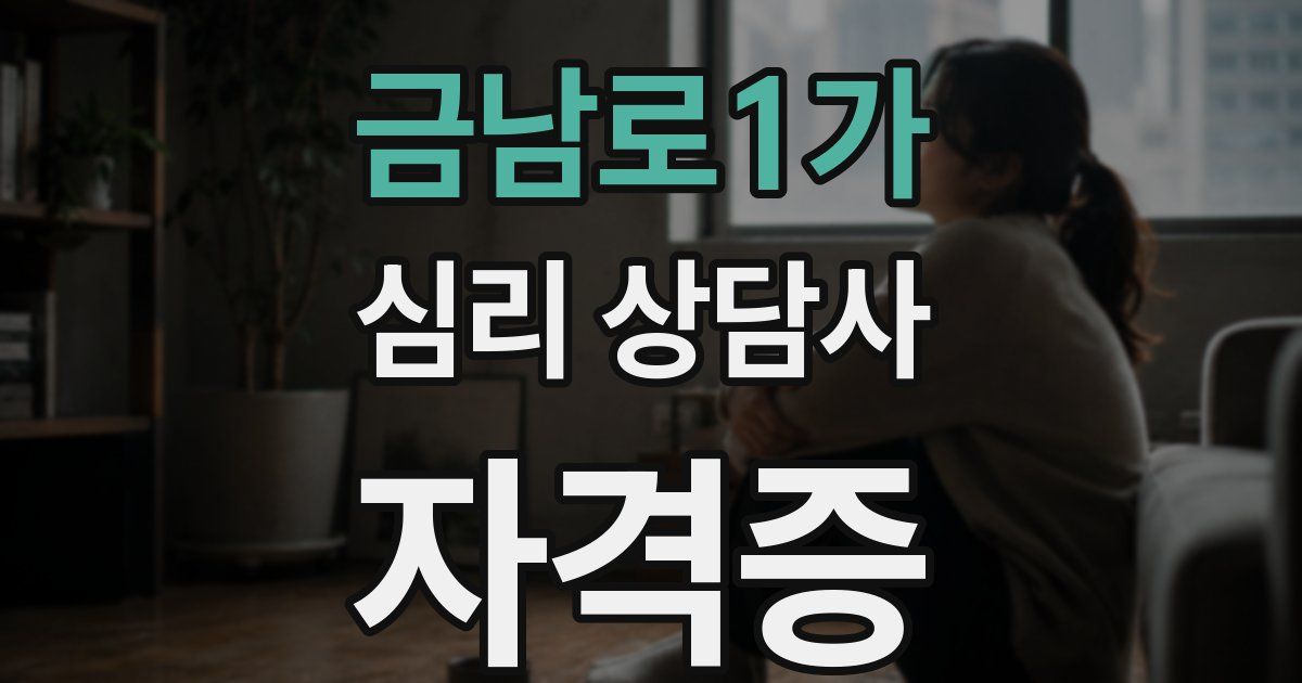 금남로1가 심리 상담사 자격증