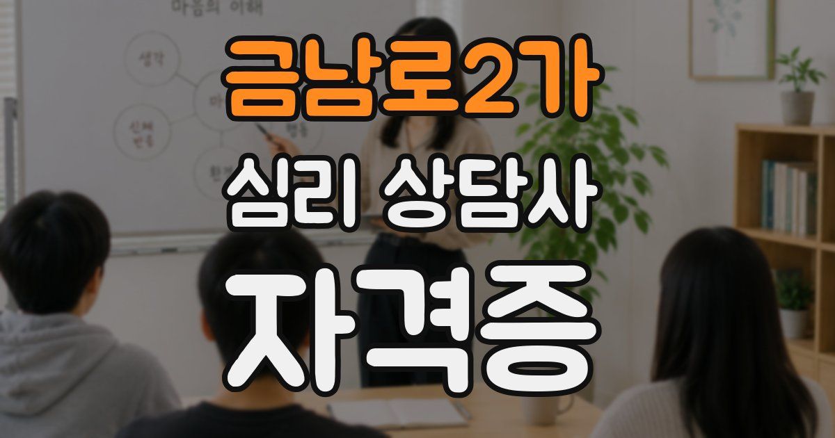 금남로2가 심리 상담사 자격증