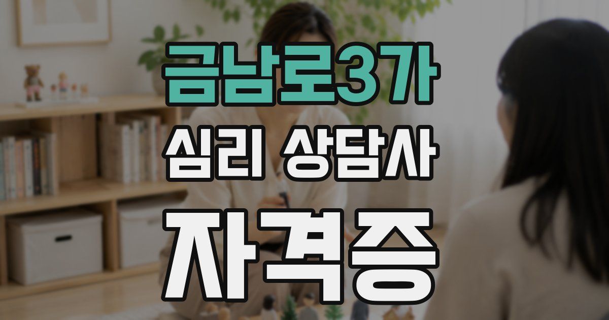 금남로3가 심리 상담사 자격증
