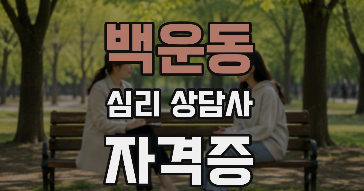 백운동 심리 상담사 자격증