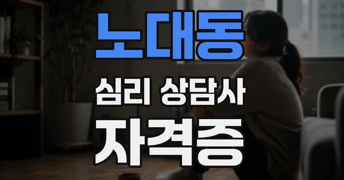 노대동 심리 상담사 자격증