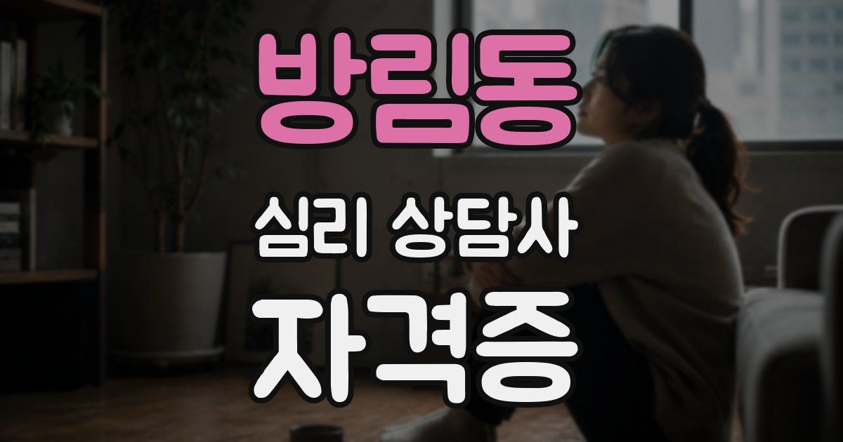 방림동 심리 상담사 자격증