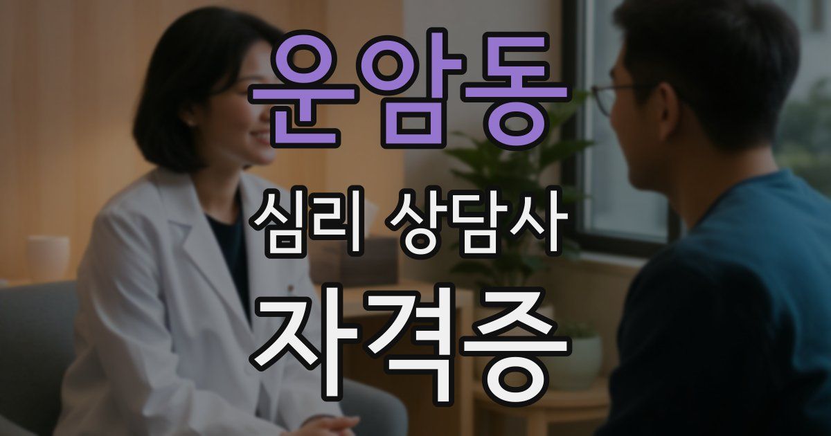 운암동 심리 상담사 자격증
