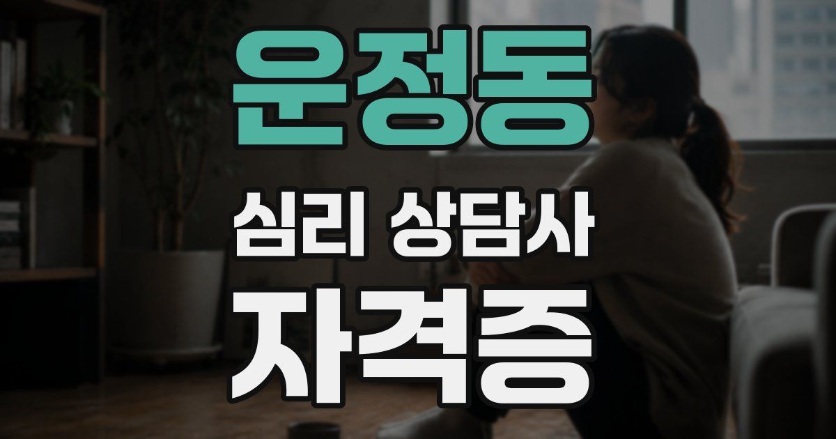 운정동 심리 상담사 자격증