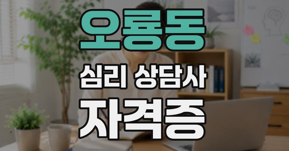 오룡동 심리 상담사 자격증