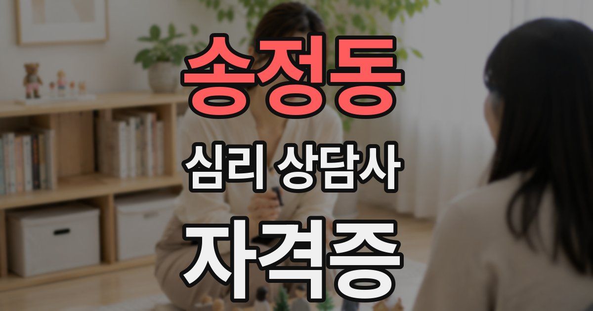 송정동 심리 상담사 자격증