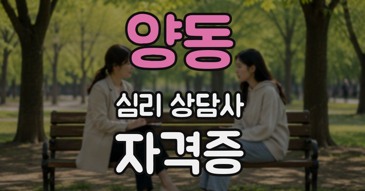 양동 심리 상담사 자격증