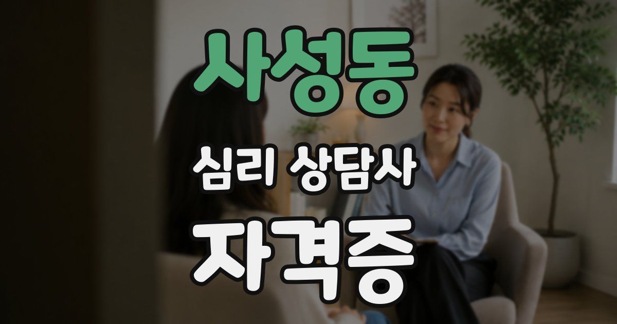 사성동 심리 상담사 자격증