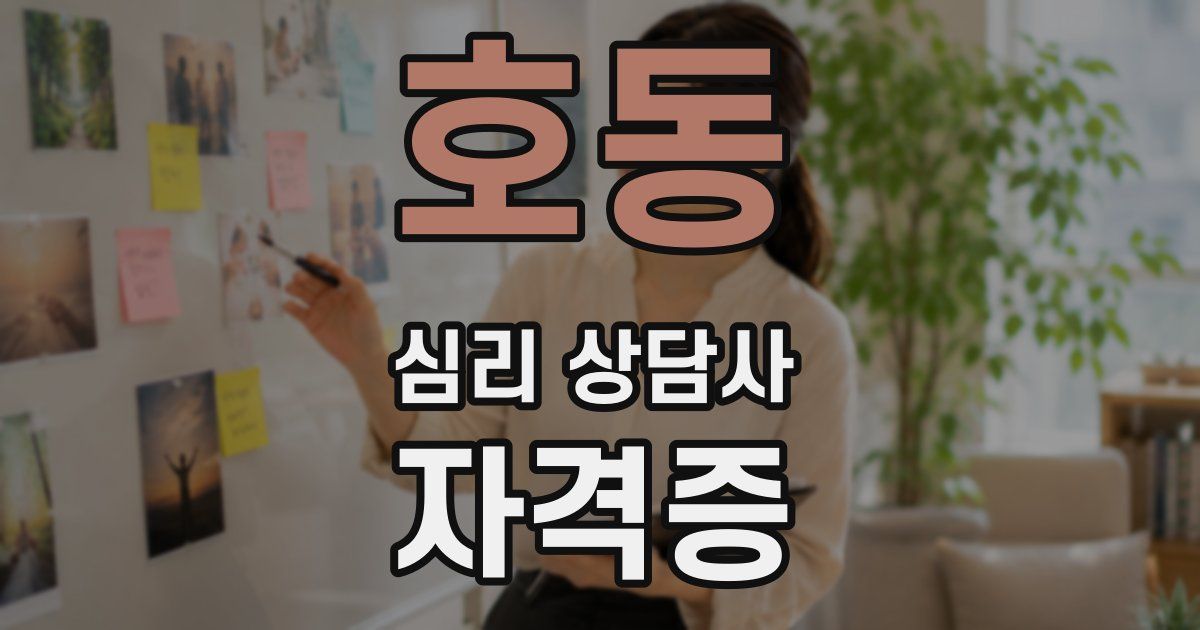 호동 심리 상담사 자격증