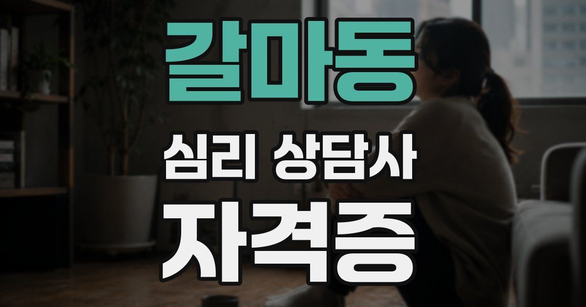 갈마동 심리 상담사 자격증