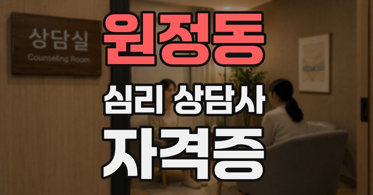 원정동 심리 상담사 자격증