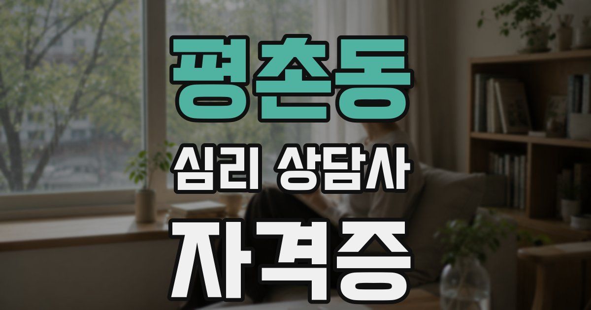평촌동 심리 상담사 자격증