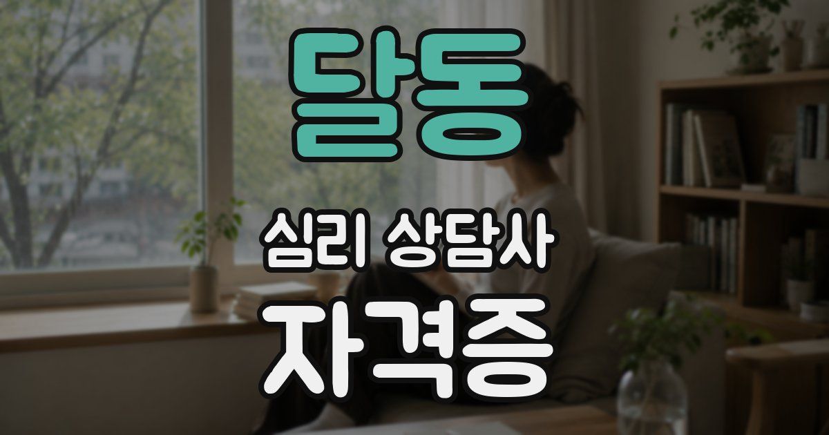 달동 심리 상담사 자격증