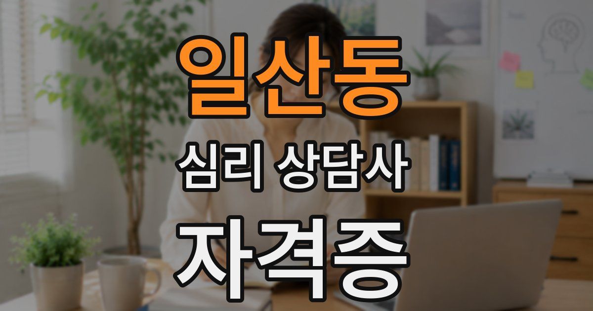 일산동 심리 상담사 자격증