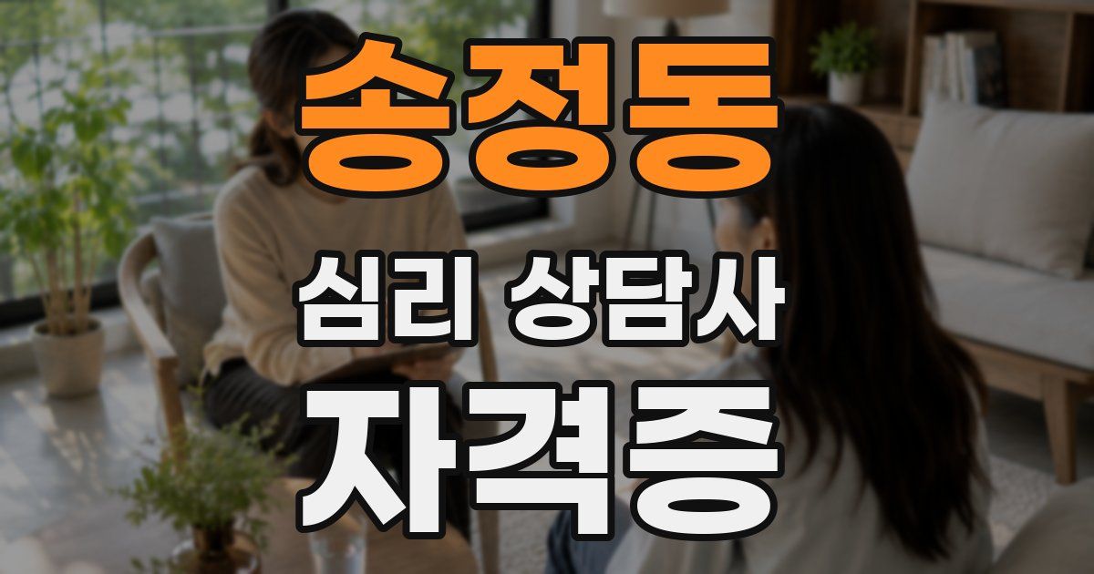 송정동 심리 상담사 자격증