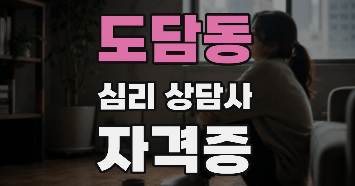 도담동 심리 상담사 자격증