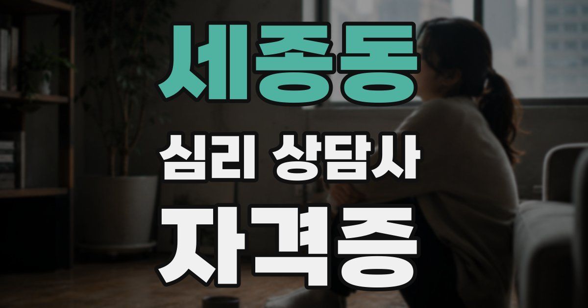 세종동 심리 상담사 자격증