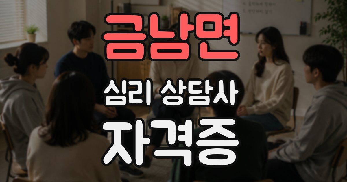 금남면 심리 상담사 자격증