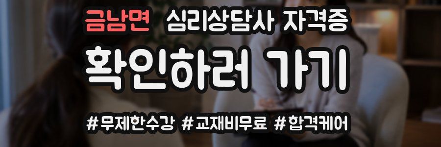 금남면 심리 상담사 자격증