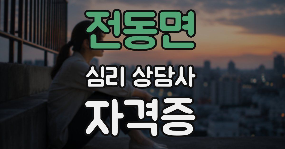 전동면 심리 상담사 자격증