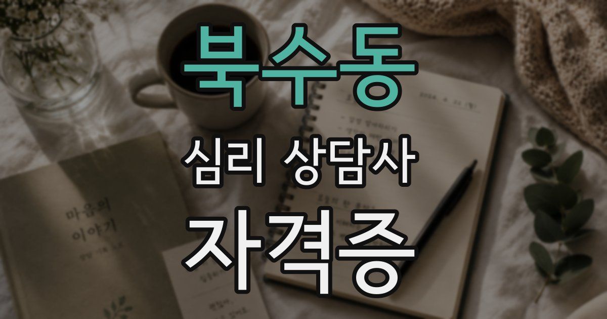 북수동 심리 상담사 자격증