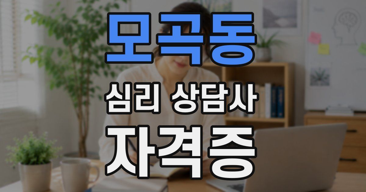 모곡동 심리 상담사 자격증