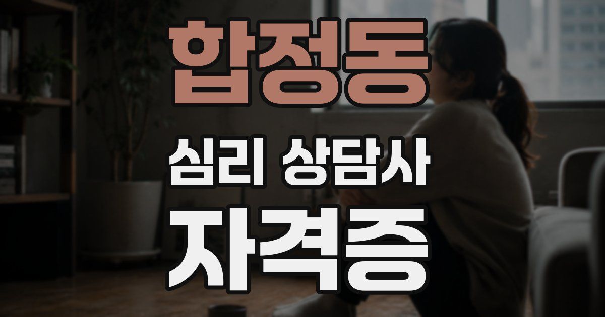 합정동 심리 상담사 자격증