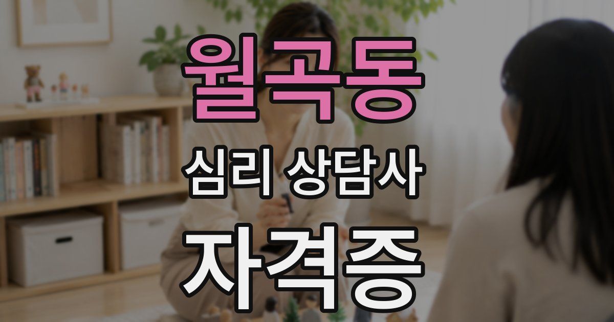 월곡동 심리 상담사 자격증