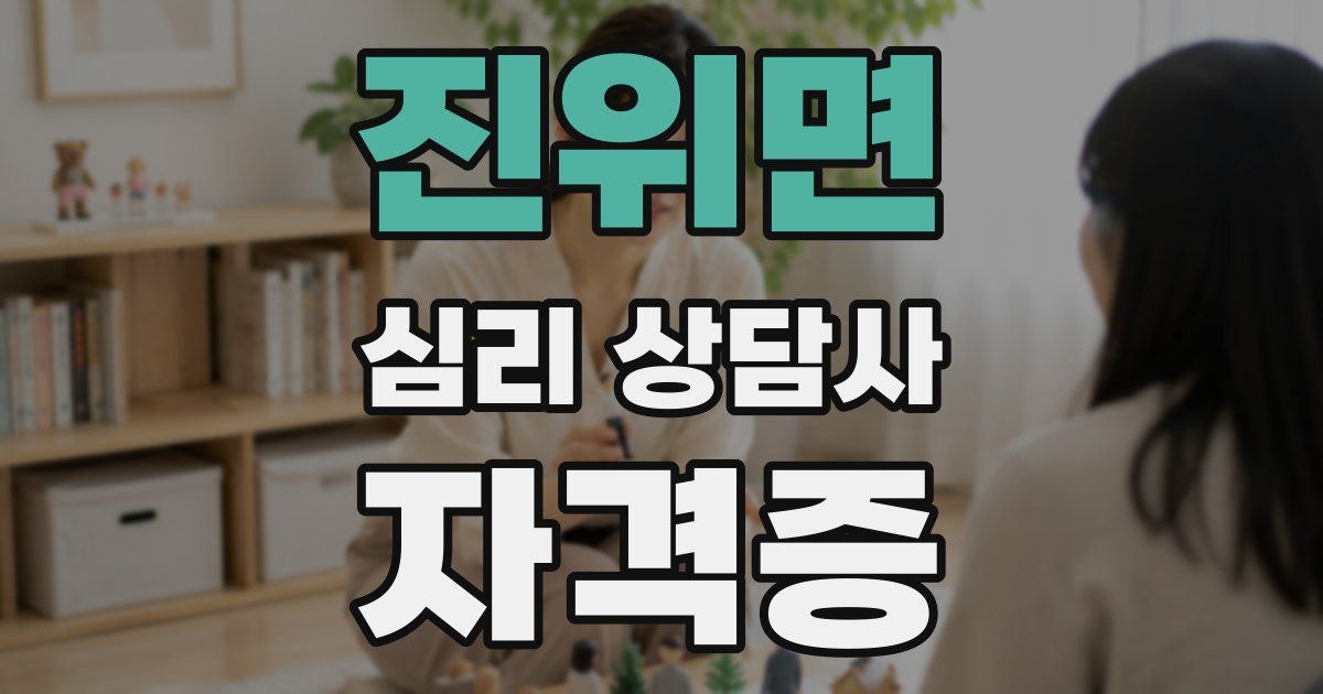 진위면 심리 상담사 자격증
