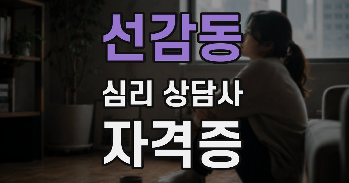 선감동 심리 상담사 자격증