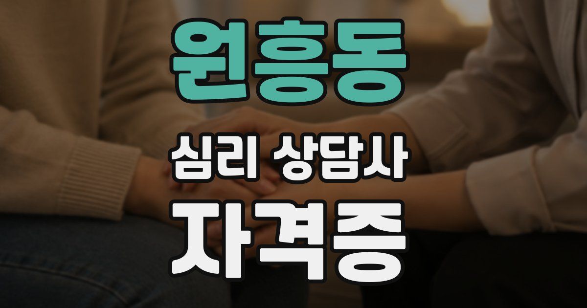 원흥동 심리 상담사 자격증