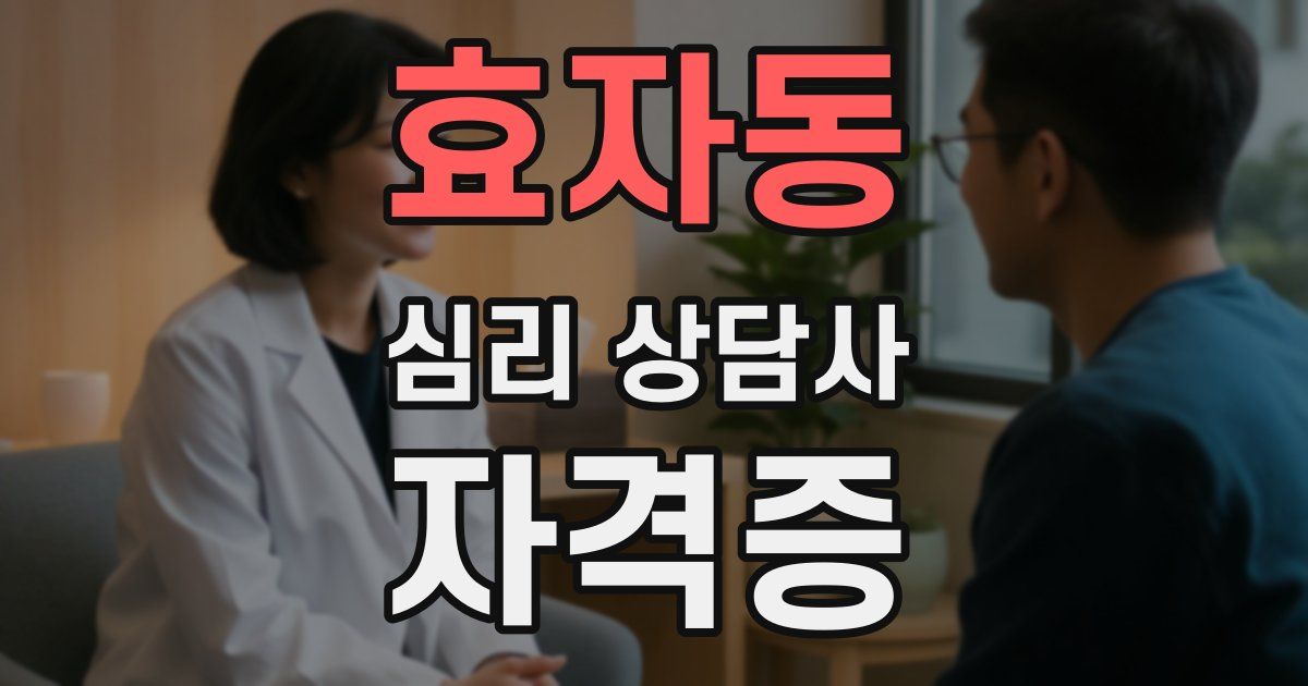 효자동 심리 상담사 자격증