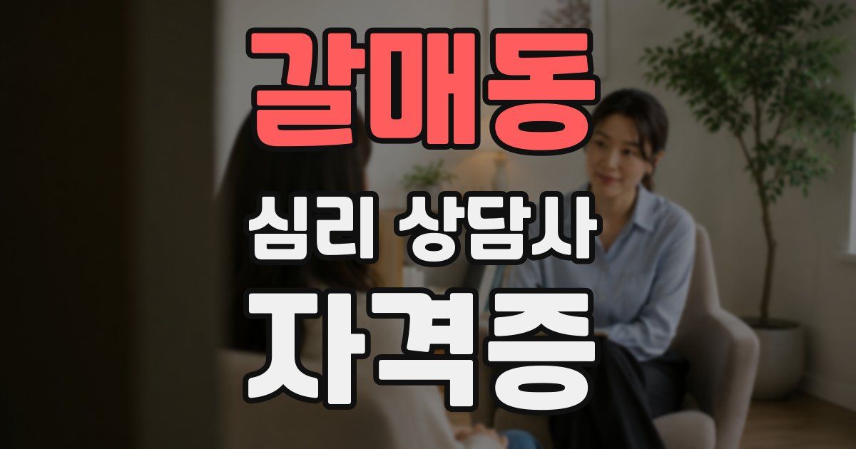 갈매동 심리 상담사 자격증