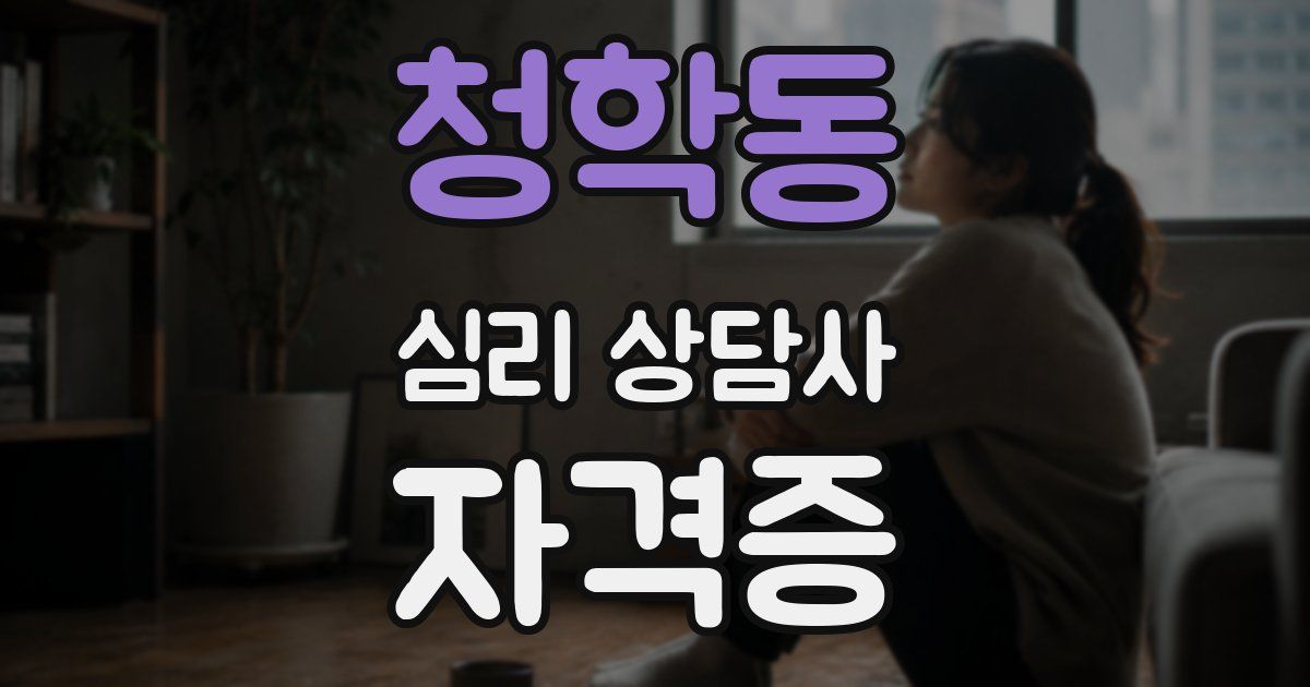 청학동 심리 상담사 자격증