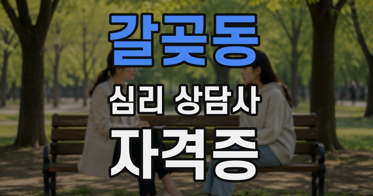 갈곶동 심리 상담사 자격증